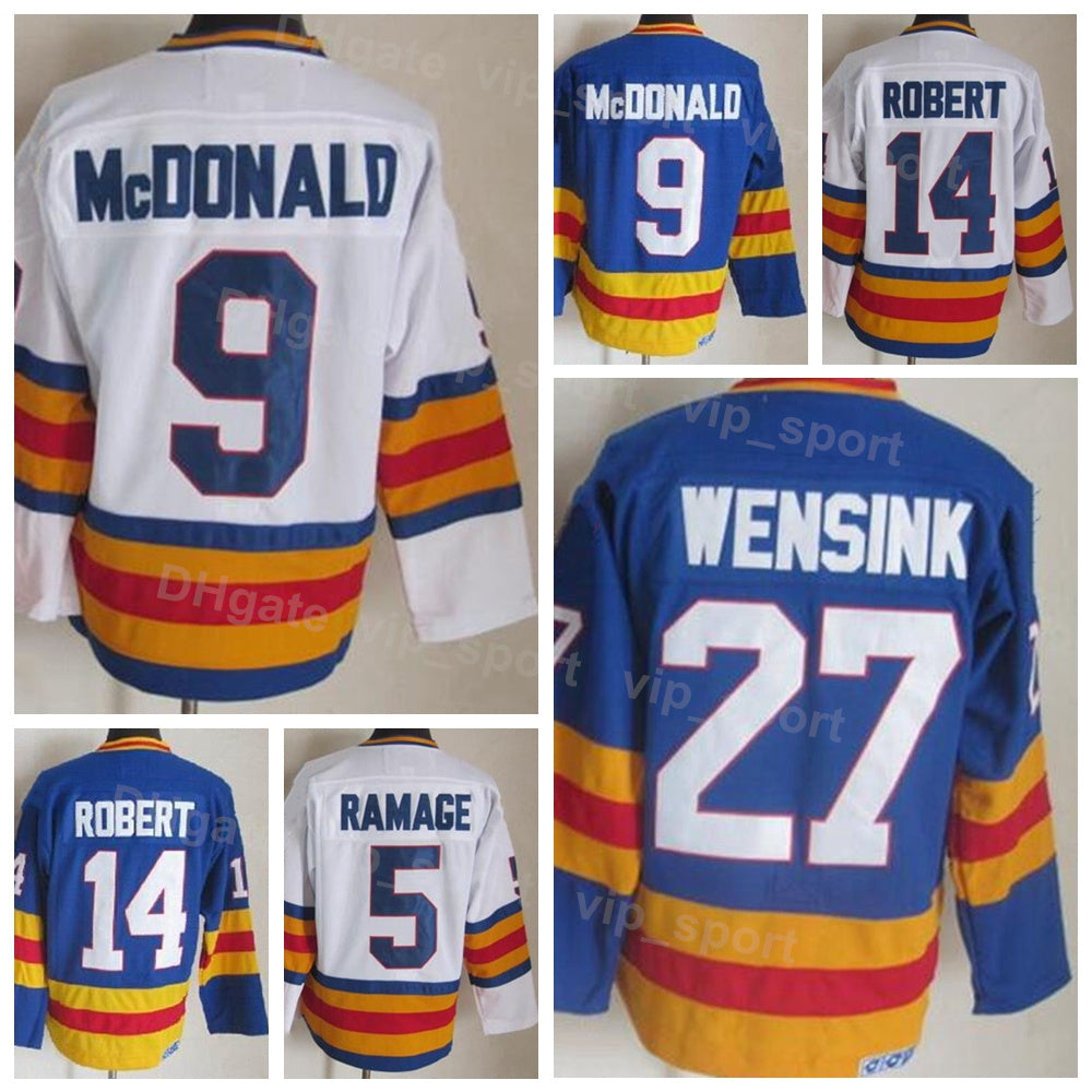 Men Ice Hockey Vintage Retro 5 Rob Ramage Jersey 14 Rene Robert 9 Lanny McDonald 27 John Wensink 19 Joe Sakic 21 Peter Forsberg For Sport Fans Stitc