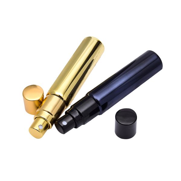 300pcs 5ml UV Gold Silver Black Perfume Atomizer Empty Travel Bottle Parfum Women Pocket Spray Refillable Glass Bottles High quality DH8888