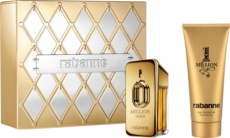 Rabanne Million Gold gavesett for menn Eau de Parfum 50ml + parfymert dusjgelé 100ml