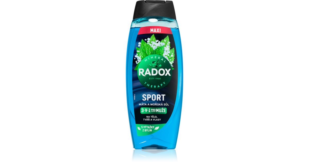 Radox Mineral Therapy shower gel til mænd maxi mynte og havsalt 450 ml