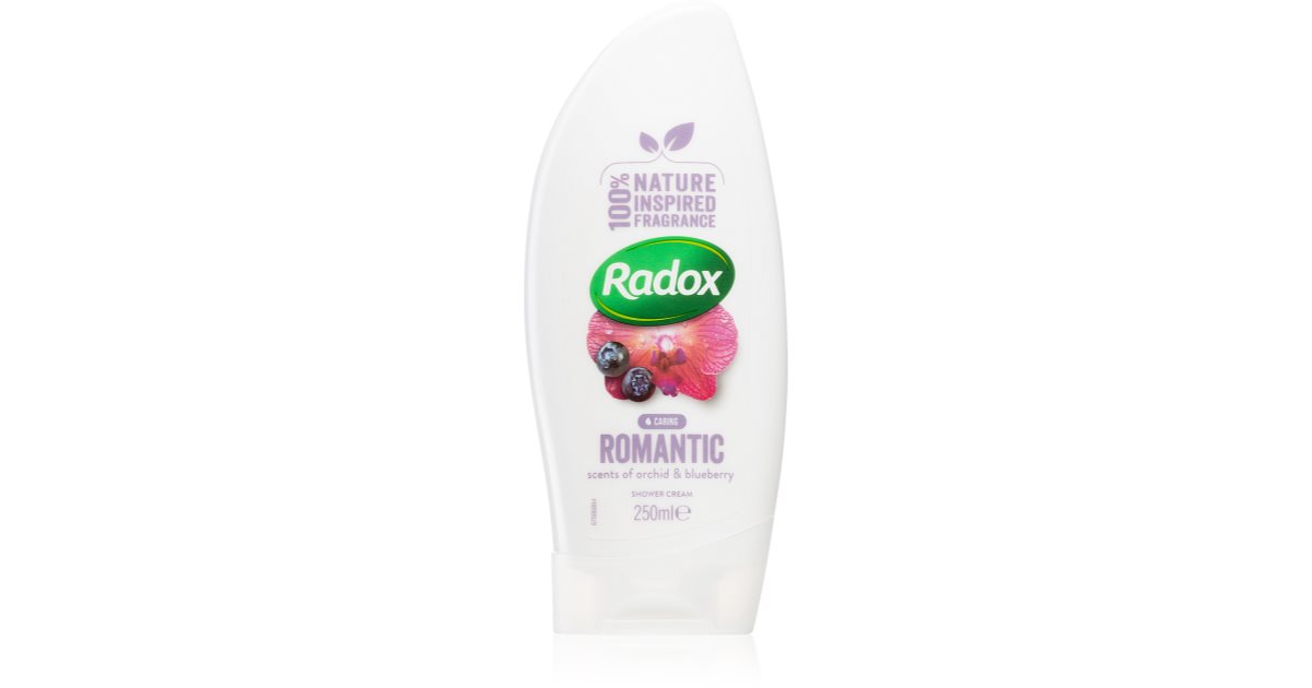 Radox Romantische sanfte Duschcreme mit Orchidee und Blaubeere, 250 ml