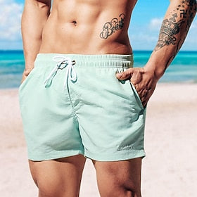 Homens Bermuda de Surf Shorts de Natação Calção Justo de Natação Com Cordão Cintura elástica Tecido Conforto Secagem Rápida Curto Feriado Praia Final de semana