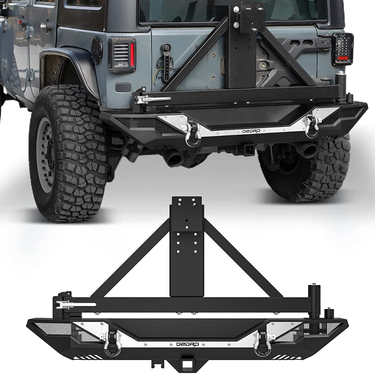 Rear Bumper & Tire Carrier for 2007-2018 Jeep Wrangler JK & Unlimited | OEDRO®