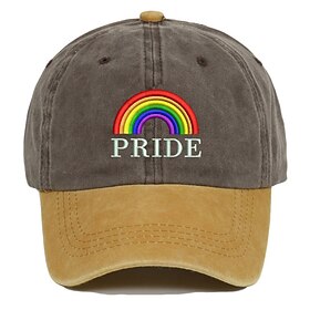 Herre Baseball kasket Solhat Trucker Hat Sort Rød 100% bomuld Broderi Mode Afslappet Gade Daglig Farveblok Regnbue Justérbar Solcreme Åndbart