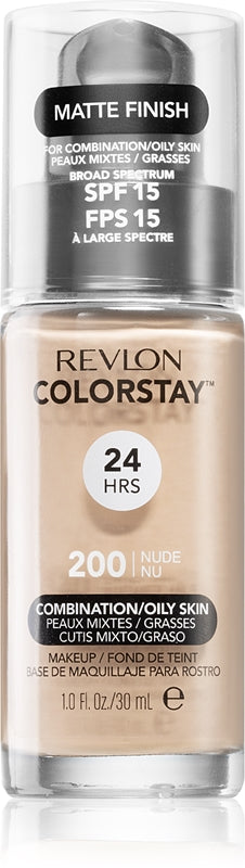 Revlon Cosmetics ColorStay™ long-lasting mattifying foundation for oily and combination skin color 200 Nude 30 ml