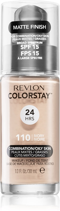 Revlon Cosmetics ColorStay™ long-lasting mattifying foundation for oily and combination skin color 110 ivory 30 ml
