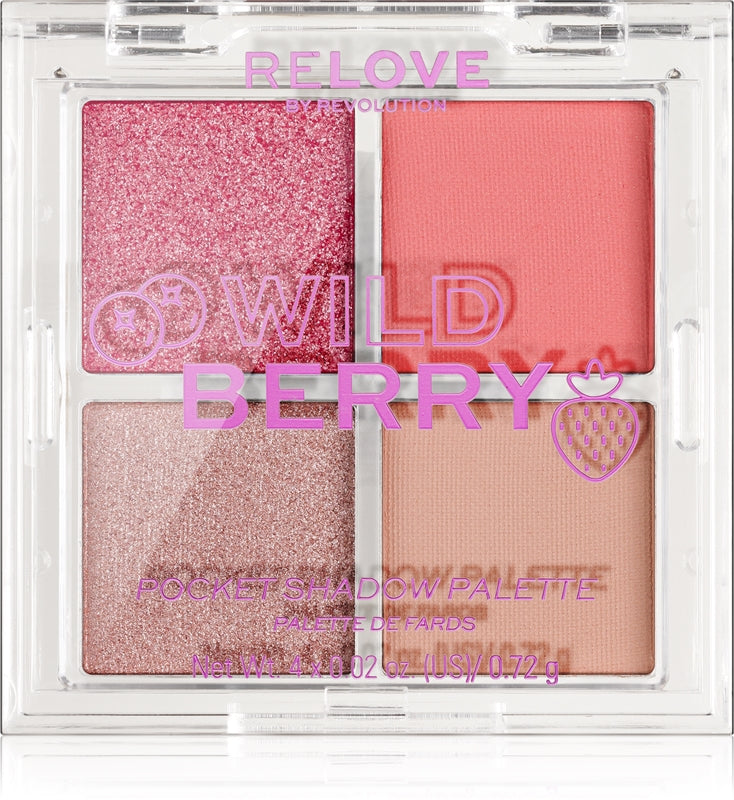 Revolution Relove Pocket Eyeshadow Palette Wild Berry 4x0,72g