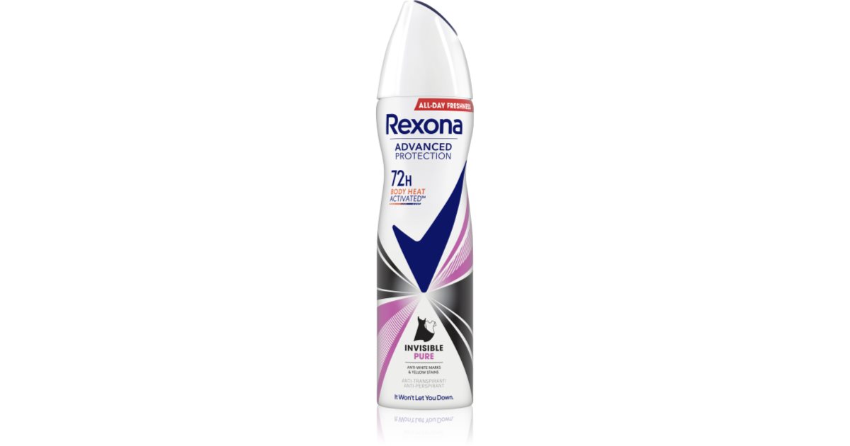 Rexona Invisible Pure avancerad skyddsantiperspirant mot vita och gula fläckar 72 timmar 150 ml