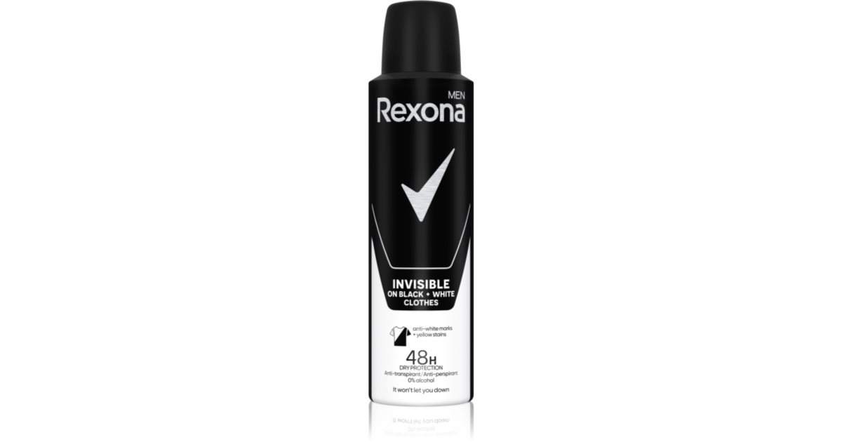 Rexona Black+White Invisible Man Motionsense - Antiperspirant Spray - 150ml 48 timmar