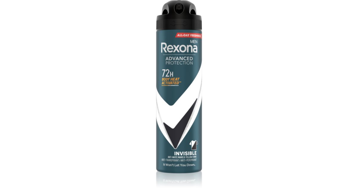 Rexona Avancerat antiperspirantskydd mot vita och gula fläckar 72 timmar för män osynlig 150ml
