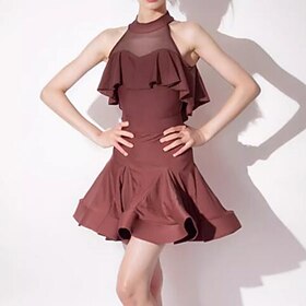 Kids' Dancewear Skirts Splicing Girls' Performance Daily Wear Sleeveless Natural Chinlon