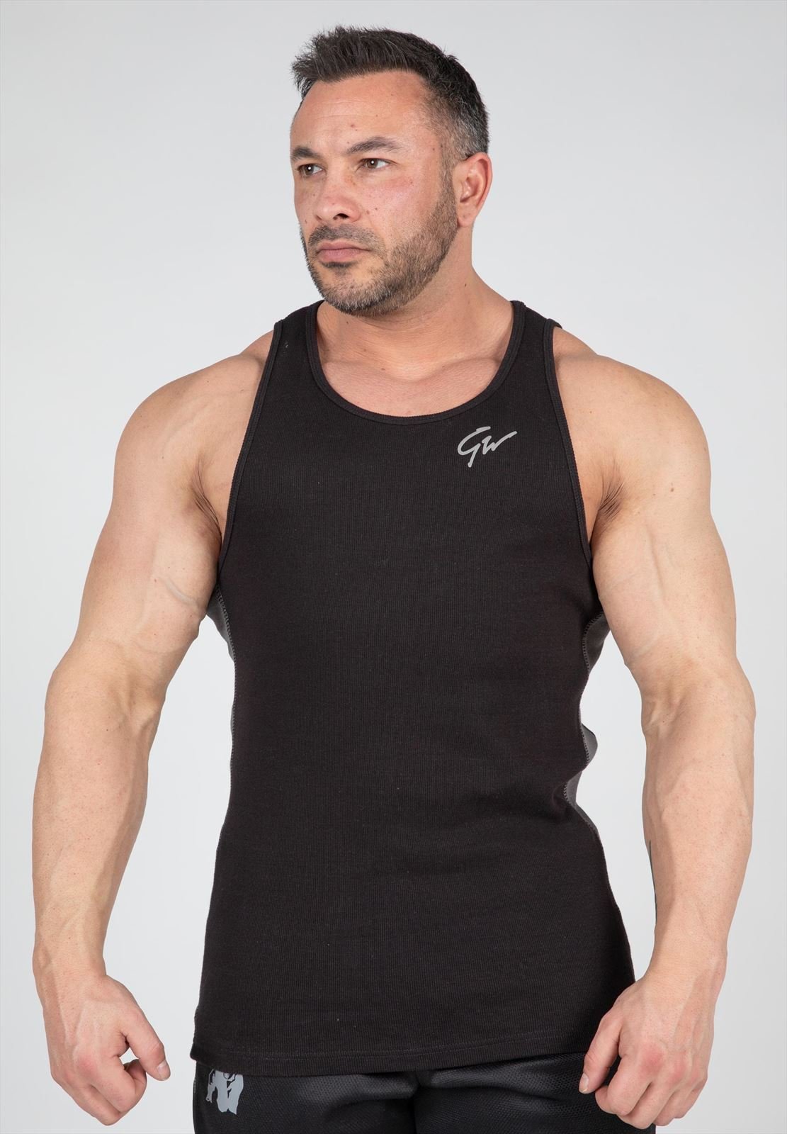 Richmond Rib Tank Top - Black-Gray - 2XL-3XL