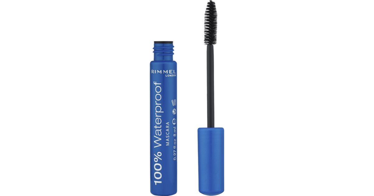 Vandfast forlængende mascara (100% vandfast mascara) 8 ml - Nuance: 001 Sort