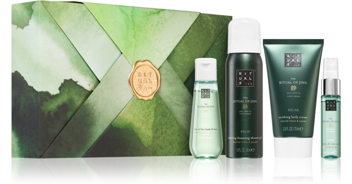 Rituals The Ritual Of Jing women's gift set shower foam 50 ml + body cream 70 ml + dry body oil 50 ml + exotic fruit body spray 20 ml