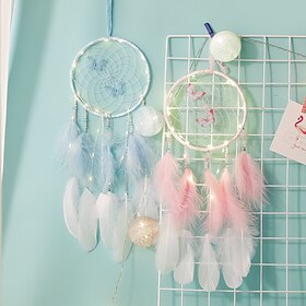 Boho dream catcher cadeau fait main tenture murale décor art ornement artisanat papillon plume pour enfants chambre mariage festival