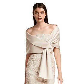 châles femmes wrap boléro haussement d'épaules vintage chic élégant sans manches satin invité de mariage wraps avec une couleur pure pour le printemps formelam