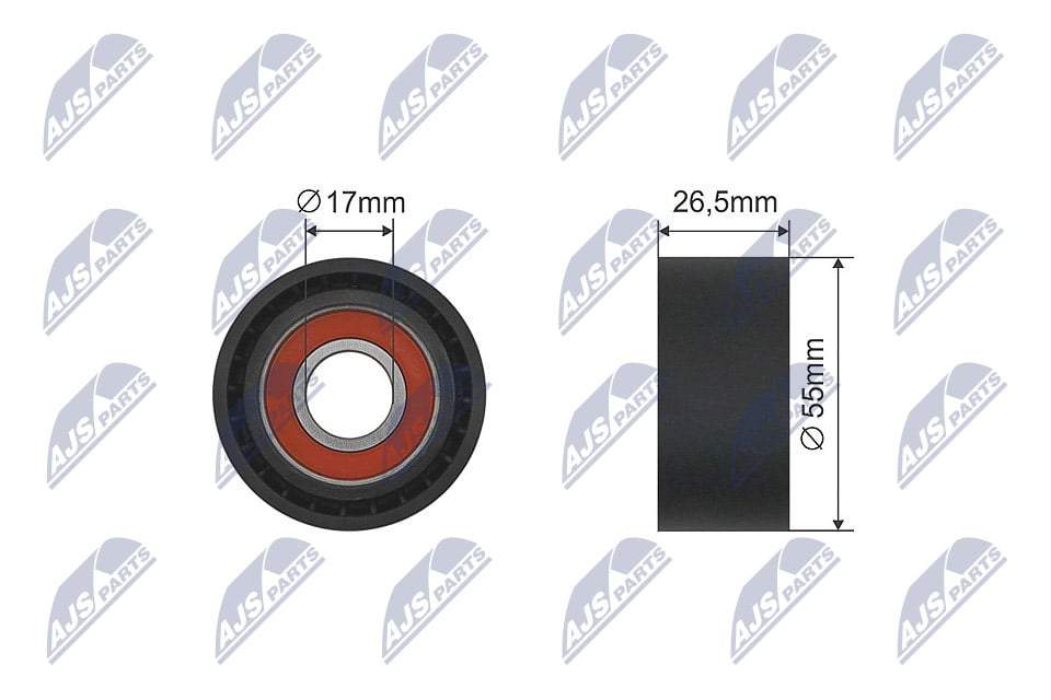 Tensioner Pulley, V-belt NTY RNK-CT-035