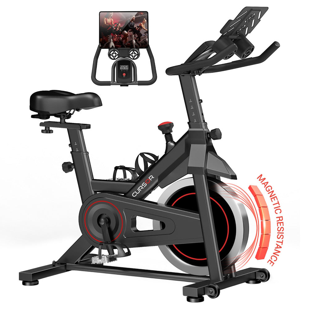ROBORE CBE20 Stationary Exercise Bike 136kg Capacity Silent Belt Drive Comfort Seat & iPad-Bottle Holders