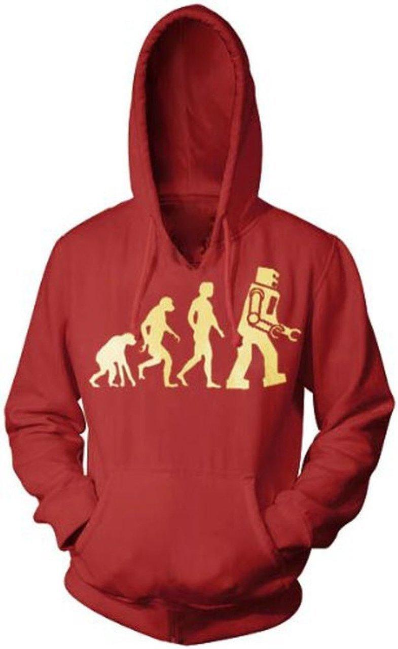 Robot Evolution Hooded Sweatshirt Hoodie - 3X - Red