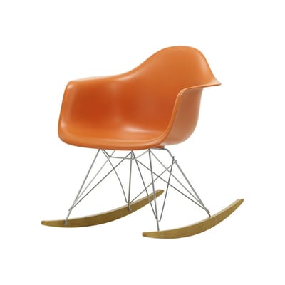 Vitra - Rocking chair Eames Plastic - Orange - Plastique recyclé post-consommation - Designer Charles & Ray Eames