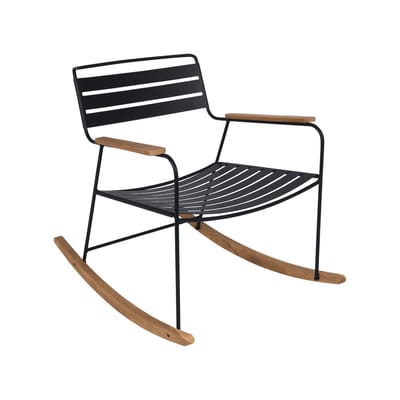 Fermob - Rocking chair Surprising - Noir - Teck - Designer Harald Guggenbichler