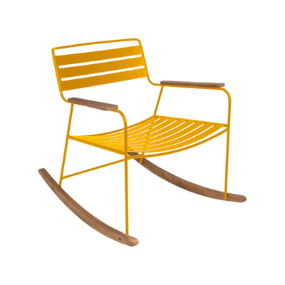 Fermob - Rocking chair Surprising - Jaune - Teck - Designer Harald Guggenbichler