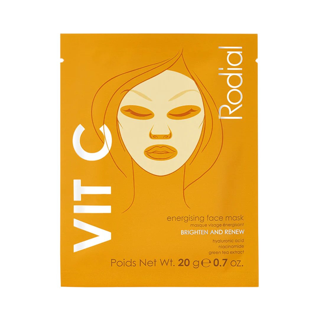 Rodial, Vitamina C, energizzante, maschera in tessuto, per il viso, 20 g