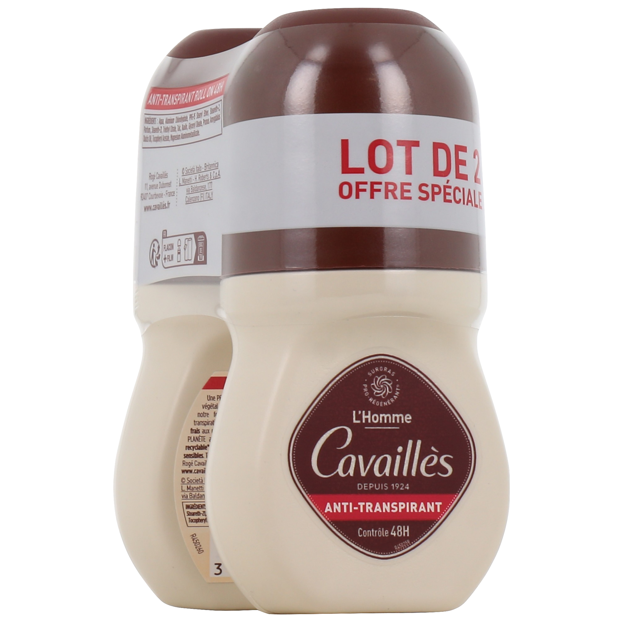 Rogé Cavaillès Absorbera Piu Roll on Men 48 timmar Dubbelpack 50ml