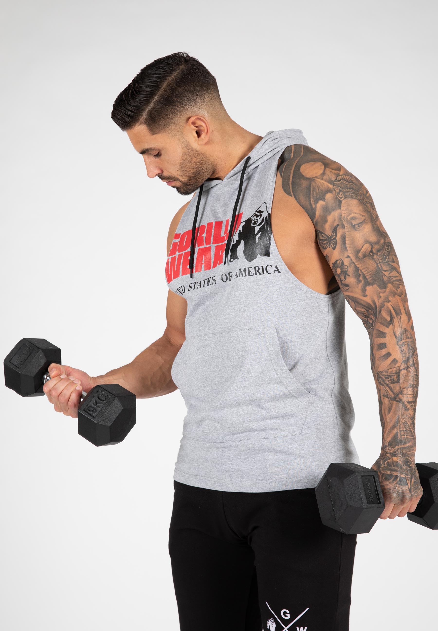 Rogers Hooded Tank Top - Gray Melange - 4XL