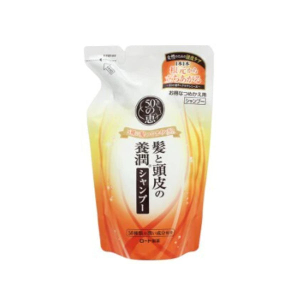 Rohto Mentholatum - 50 Megumi Aging Hair Care Shampoo Refill - 330ml - White Orange