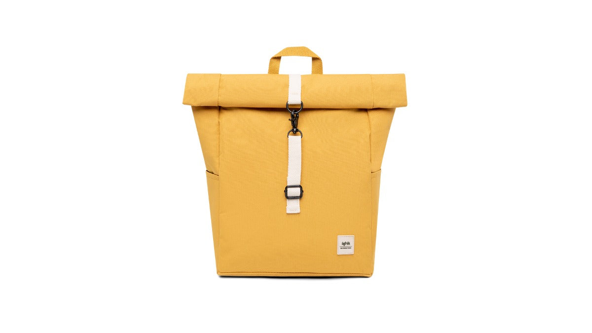 LEFRIK ROLL MINI BACKPACK: For 13'' laptop. New Mustard