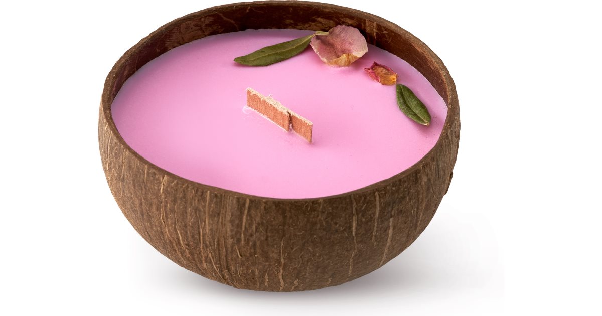 Tropicandle Vonná svíčka Růže s dřevěným knotem s dřevěným knotem 350 ml