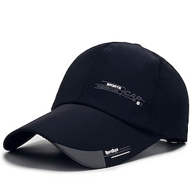 Homme Casquette de Baseball Noir Rouge Polyester Couleur unie simple Extérieur Extérieur Quotidien Lettre Coupe Vent Respirable Résistant aux ultraviolets Des