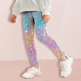 Leggings Fille Enfants Automne Printemps Actif Arc-en-ciel Graphic Extérieur 3-12 ans - Le style mignon - Motifs 3D - Collants