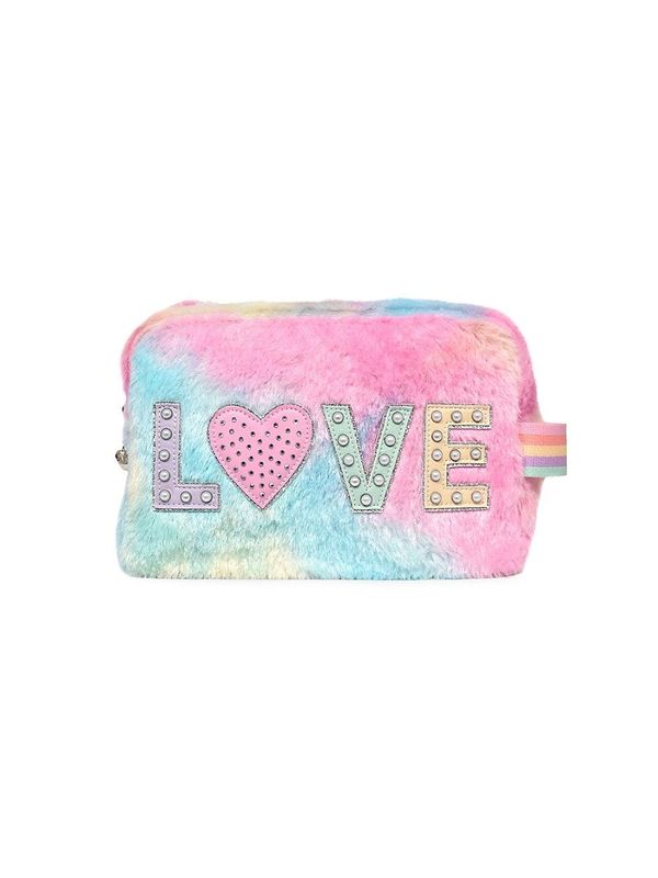 Kid's Love Pastel Faux Fur Pouch - Bubble Gum
