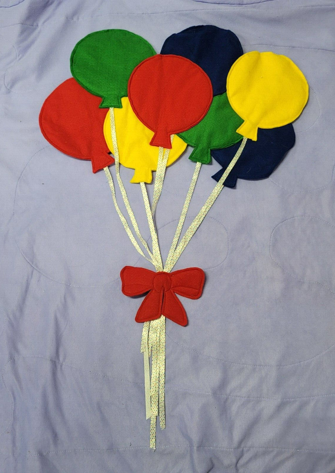 Large Vintage Felt Balloon Wall Decor Baby Nursery Primary Color Red Blue Yellow