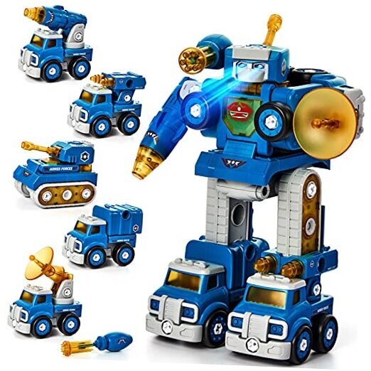 Toys for Ages 5-7 - 5 Year Old Boy Gift - 5 in 1 STEM Take A - 5 in 1 Robot