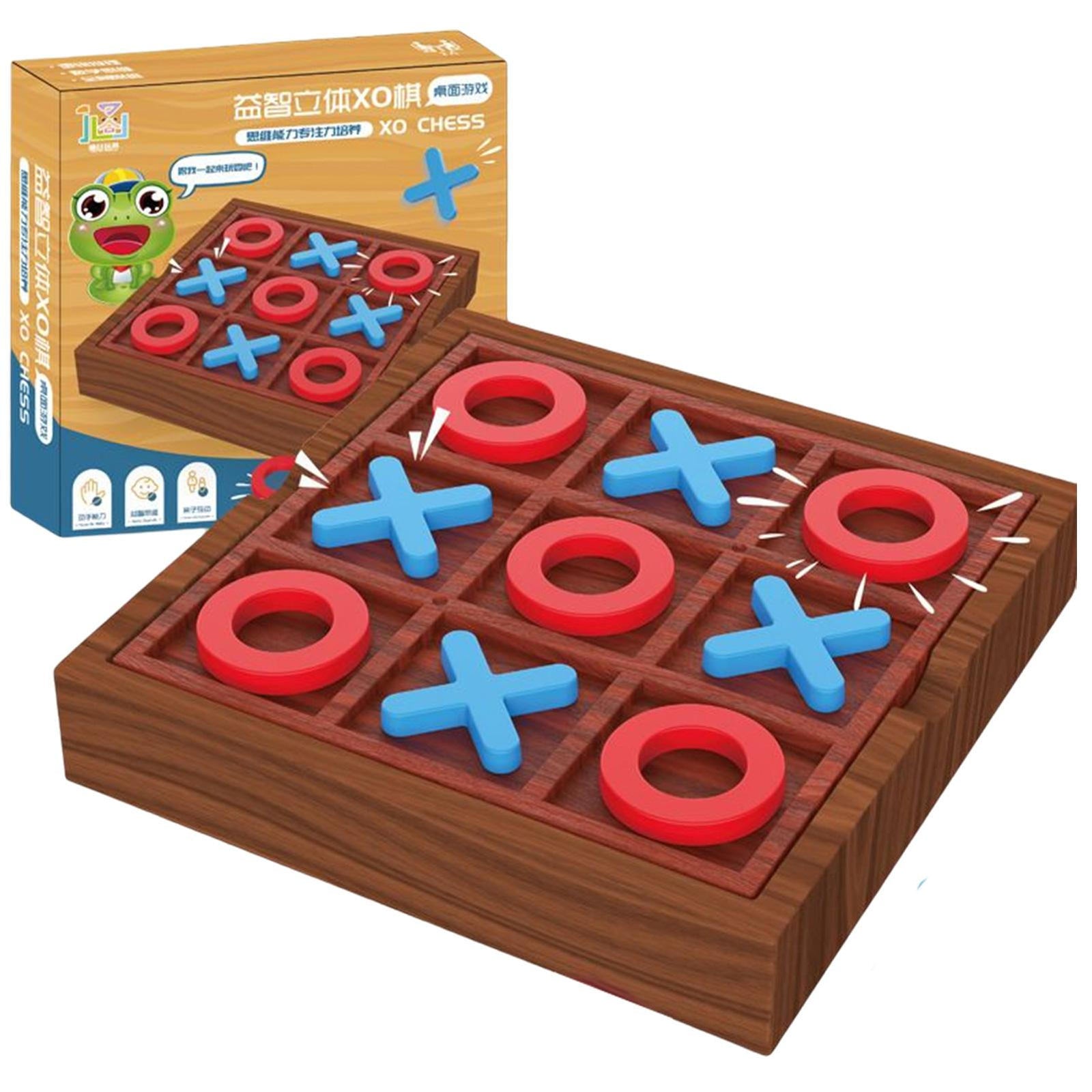 Wooden Solitaire Board Game Tabletop Games for Kids Tick Tac Toe Board Games