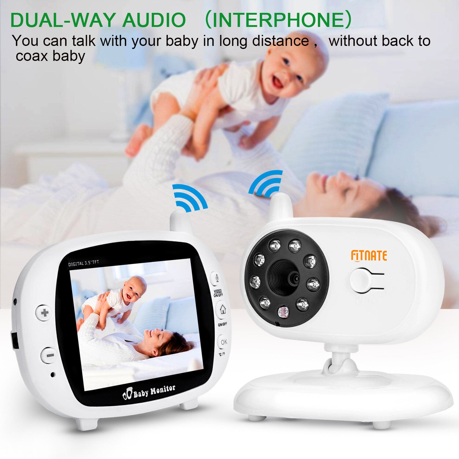 3.5" Audio Video Baby Monitor Wireless Digital Camera Night Vision Safety Viewer