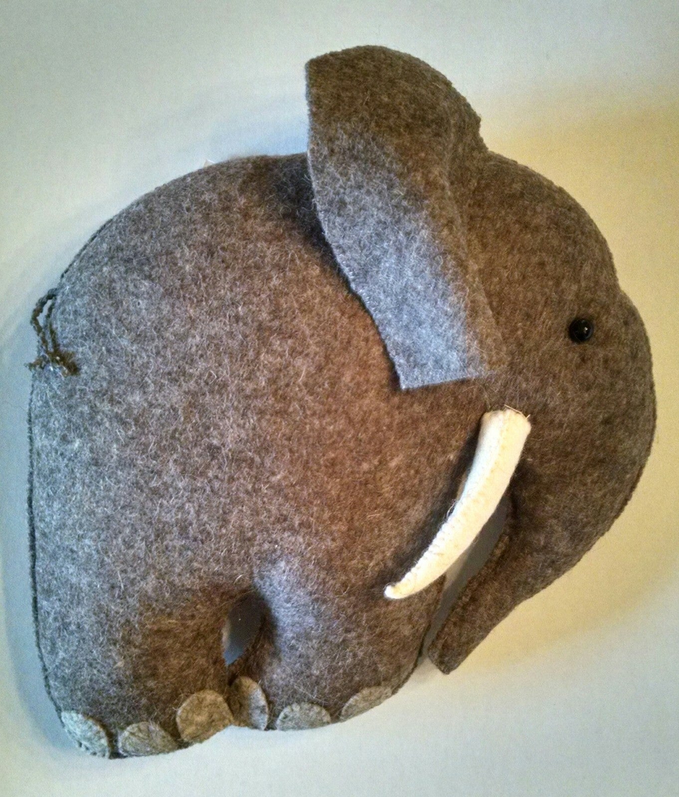 Fiona Walker England Handmade Organic Felted Wool Full Elephant Wall Decor LARGE