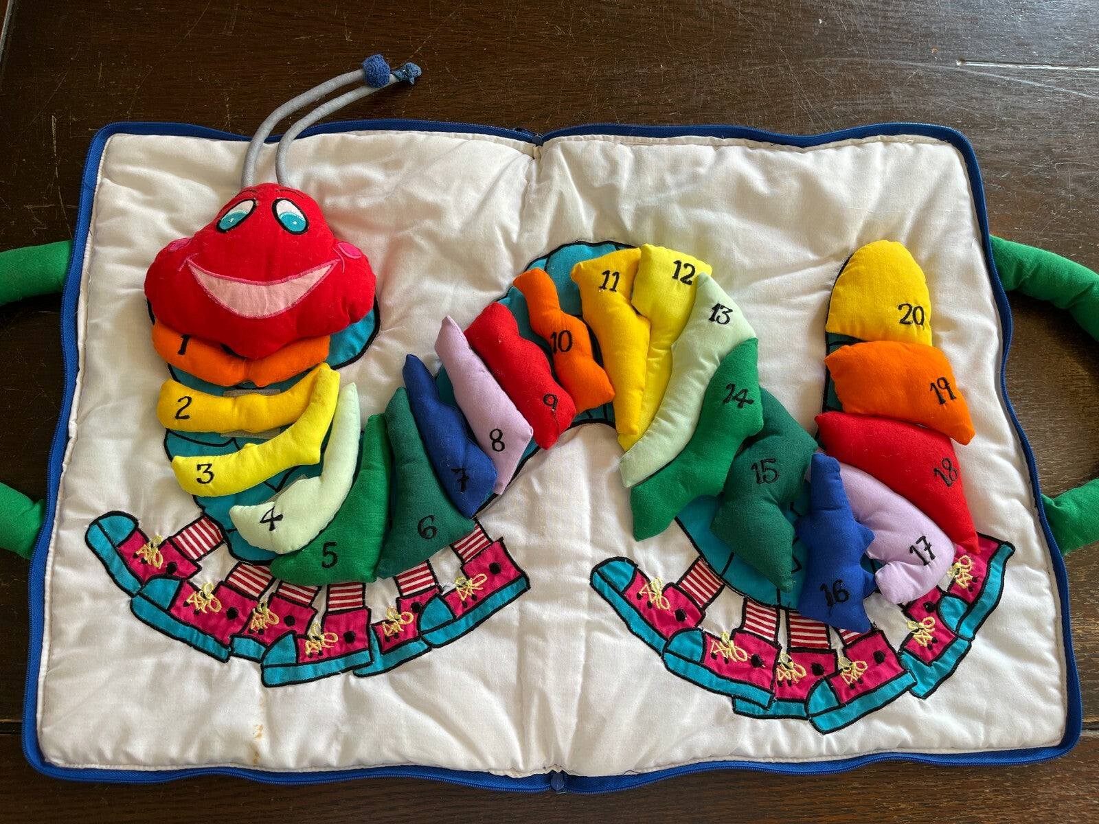 Caterpillar plush Child's Count & play Puzzle Book zip up toddler my 1234