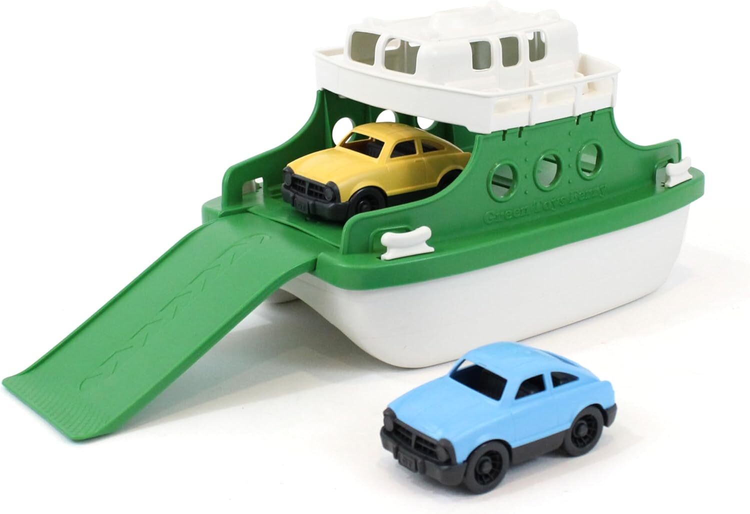 Green Toys Ferry Boat Bathtub Toy, Green/White, 10"X 6.6"x 6.3" 