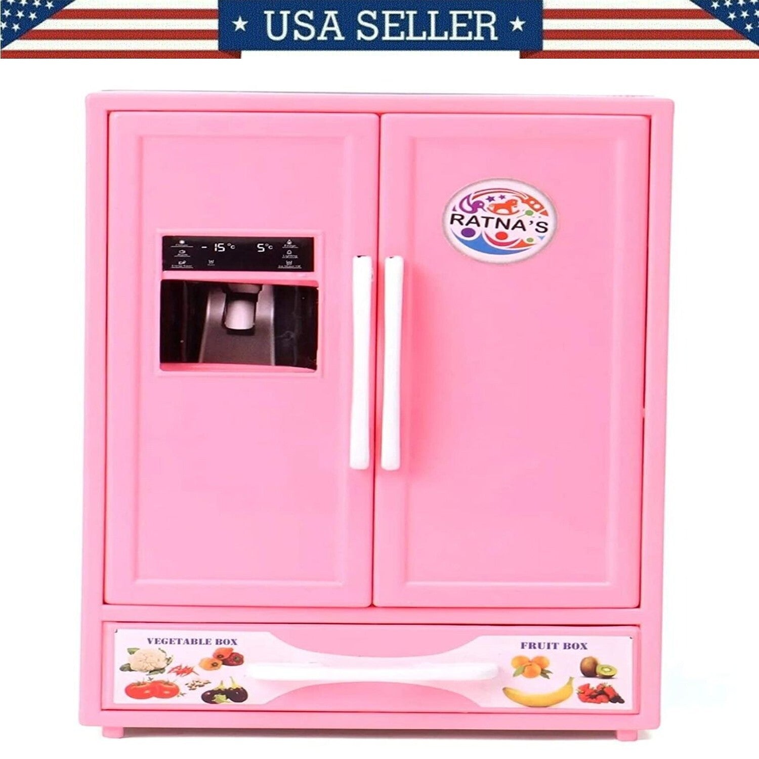 Kids Plastic Toy Refrigerator Role Play Household Kitchen Appliance Miniature