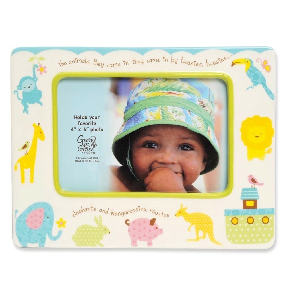 Grow In Grace Photo Frame Noah's Animals Ark Fits A 4x6 Picture 4031839