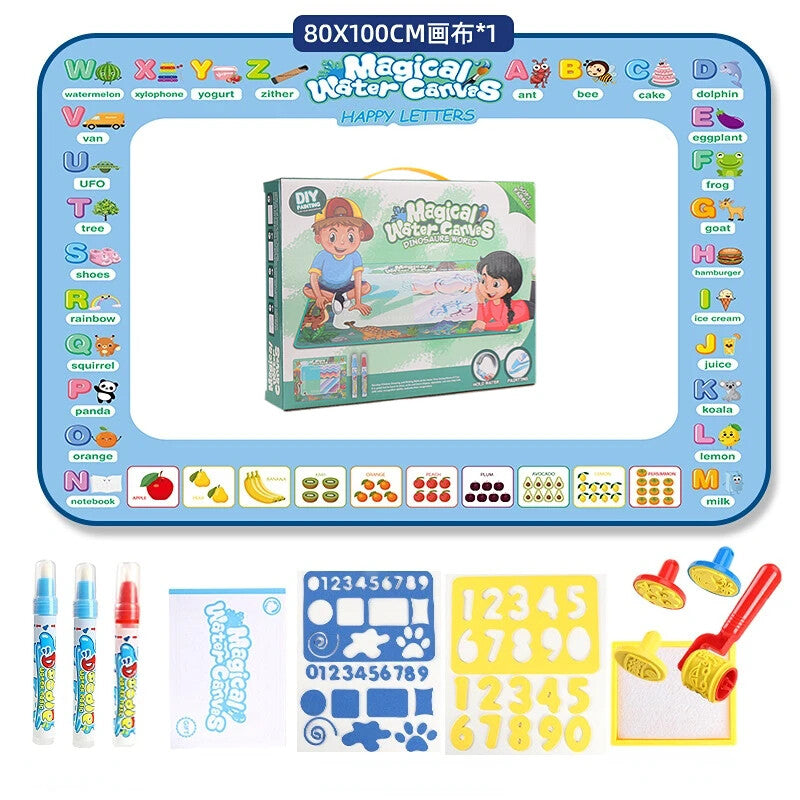 100x80CM Water Drawing Mat Coloring Doodle With Reusable Magic Pens Montessori