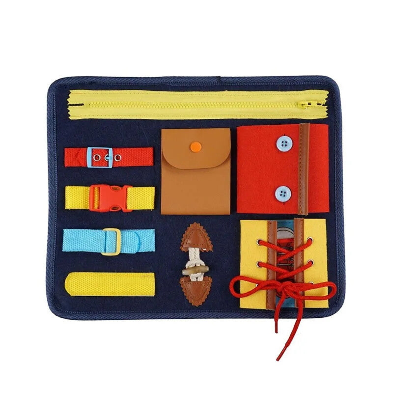 Montessori Toys Busy Board Buckle Training Essential Skills Sensory Educational