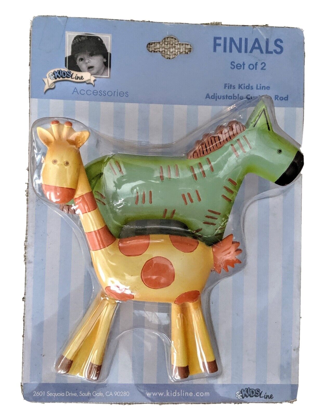 Kids Room Zoo Safari Animals Window Curtain Finials  NEW Kidsline