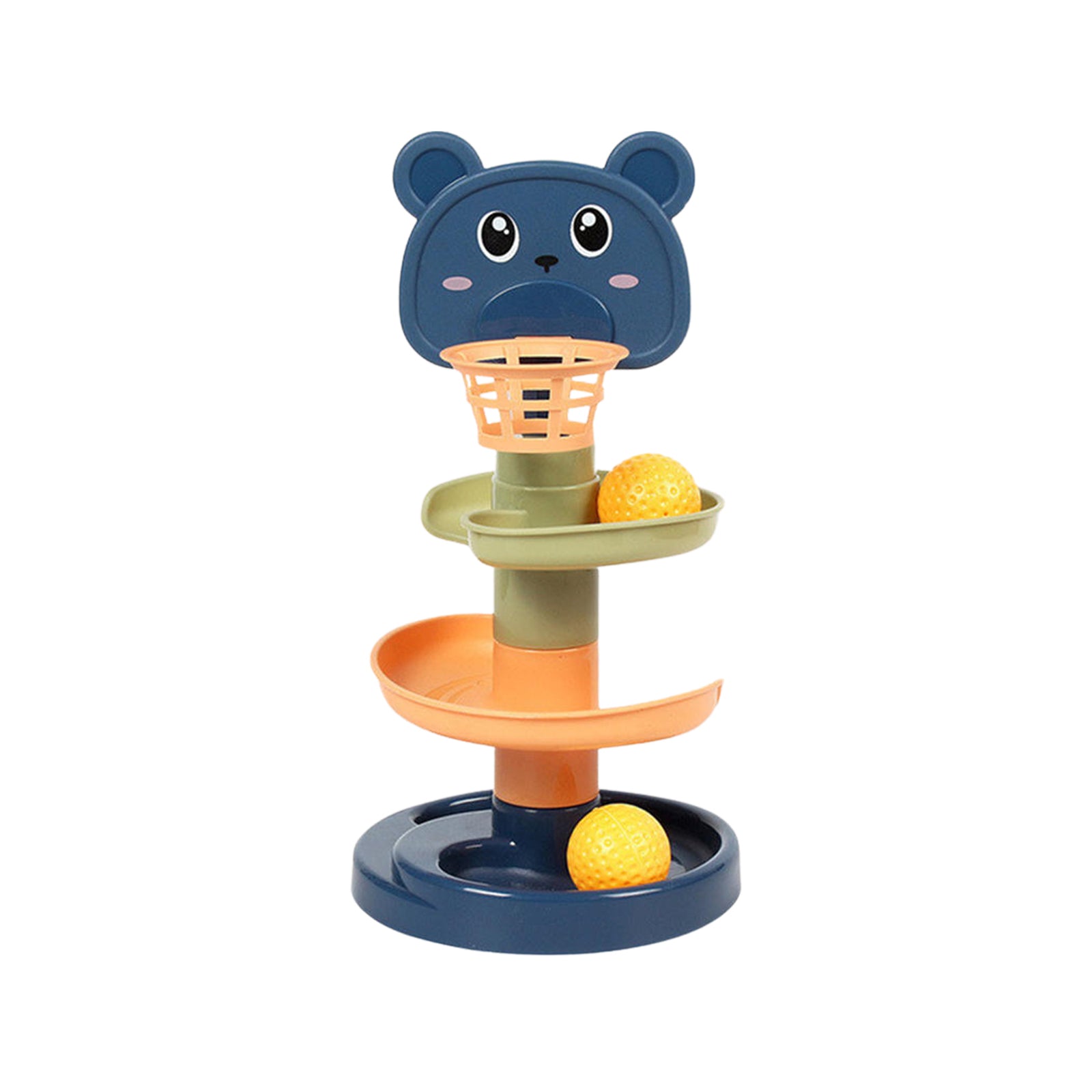 Ball Drop and Roll Swirling Tower with Yellow Balls Development Educational Toys