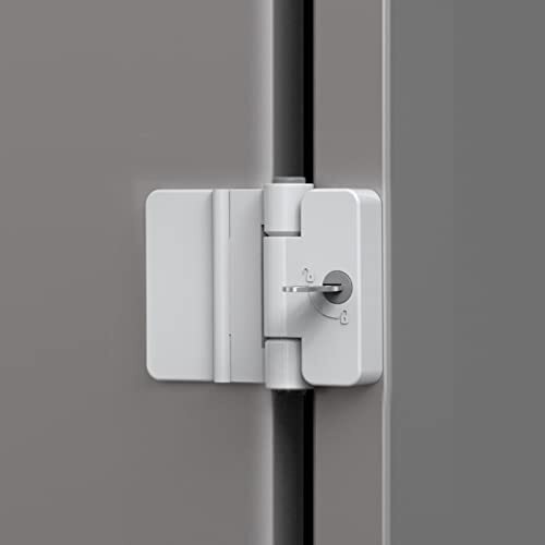 1 Pack Refrigerator Door Locks Double Button Adhesive Fridge Lock with Keys