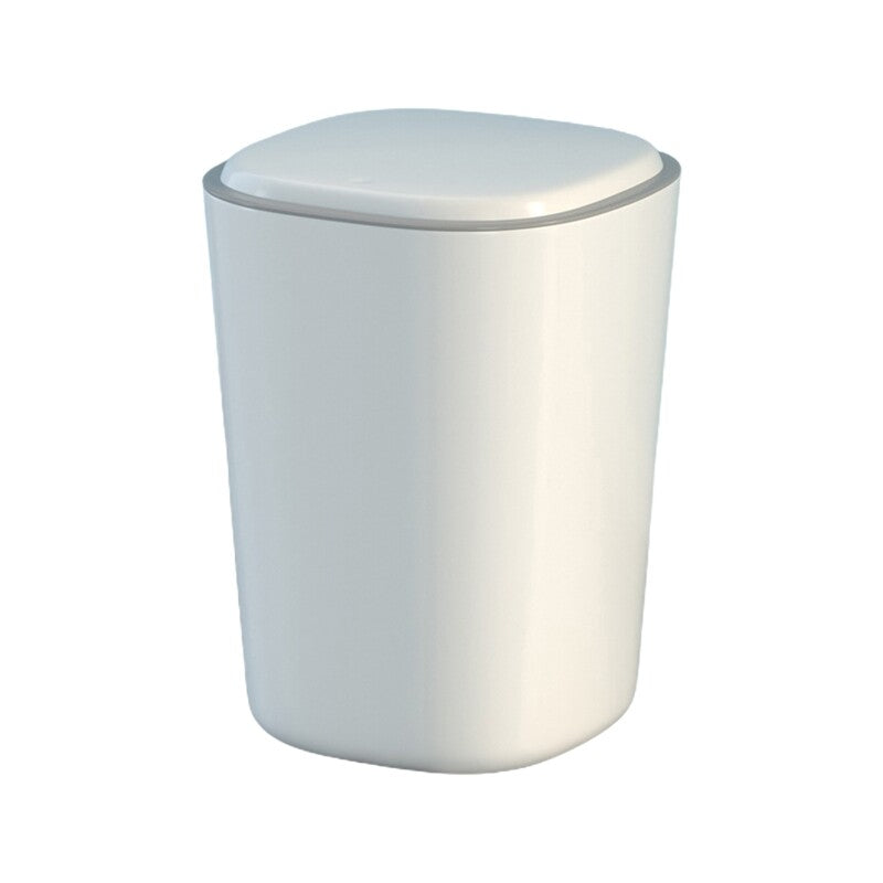 Trash Can with Lid Press Waste Paper Bin Multifunction